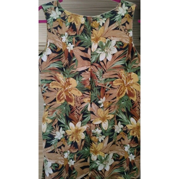 Anna And Frank Maxi Dress Size M Floral 100% Silk Sleeveless Zip - Picture 7 of 9